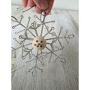 esc? Snowflake snowman ornament medal shabby chic glitter‎ Xmas tree